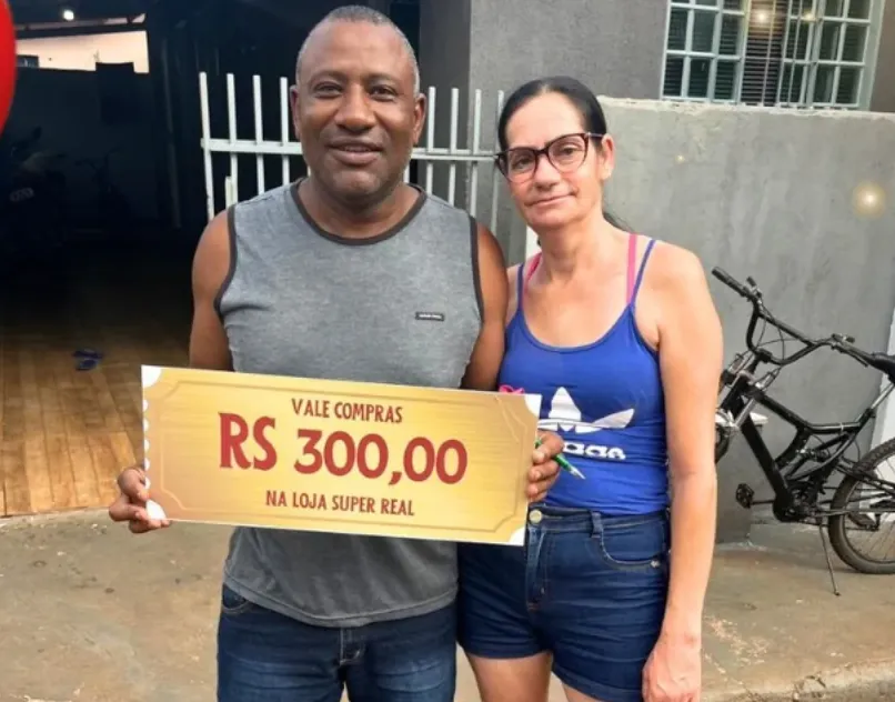 Ganhador com o vale-compra de R$ 300
